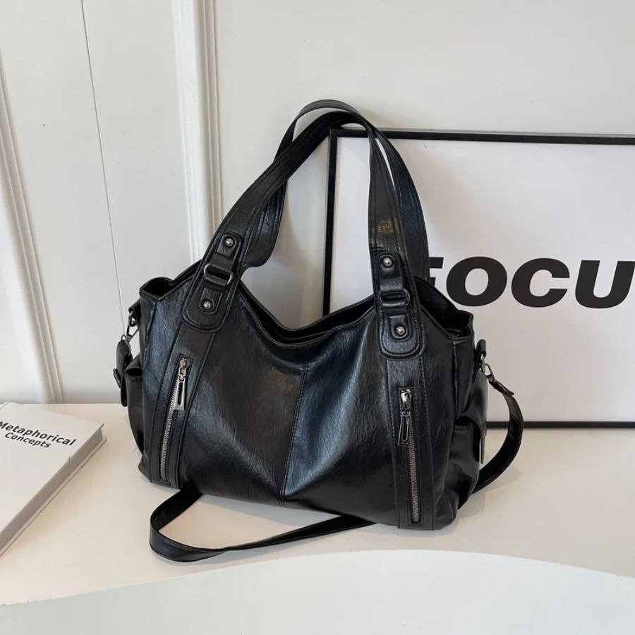 Uma | Dual Zipper Large Capacity Shoulder Bag