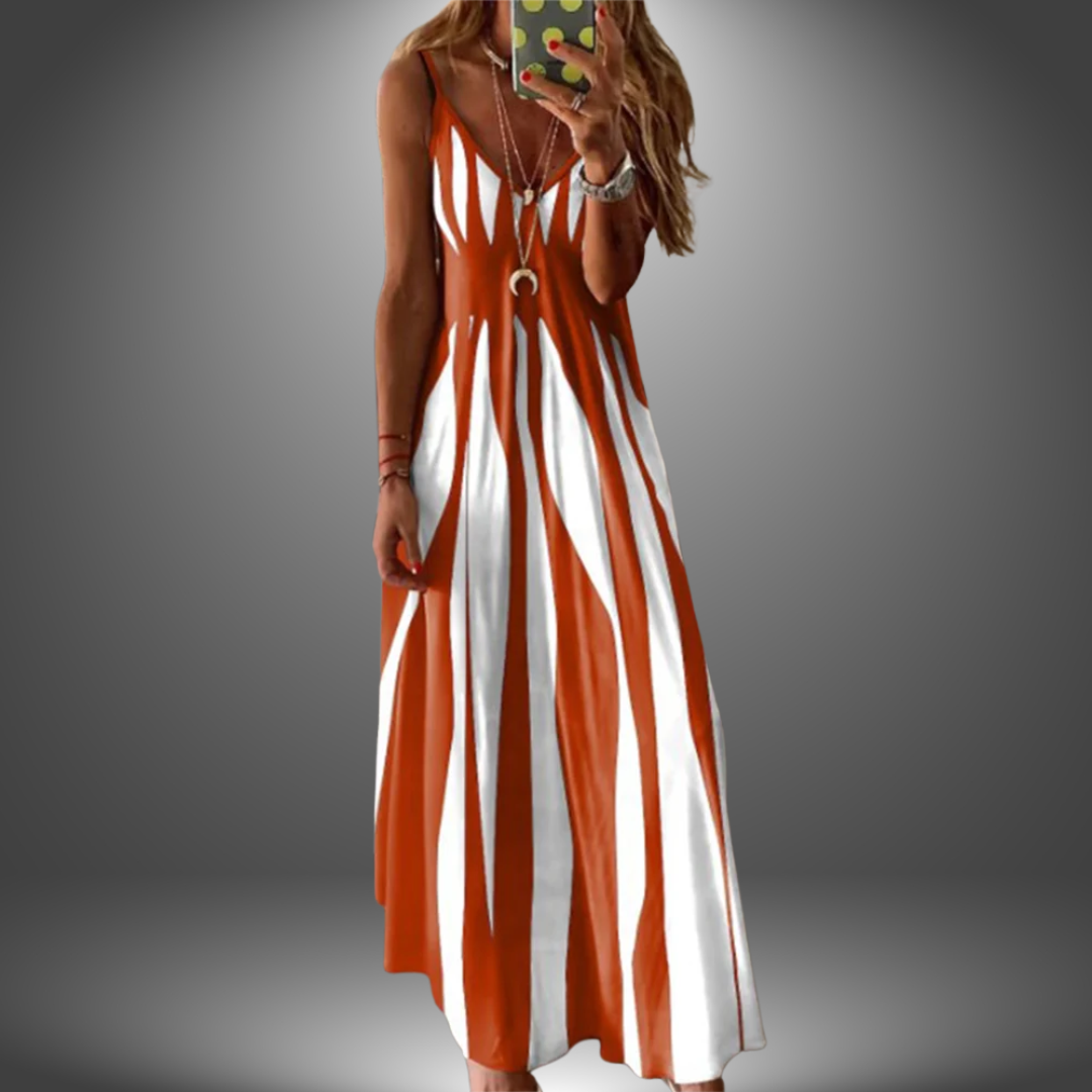 Aria - Elegant Sleeveless Striped Dress