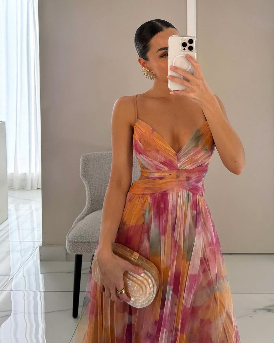 GISELLE - ENCHANTING MAXI DRESS WITH FLORAL PRINT