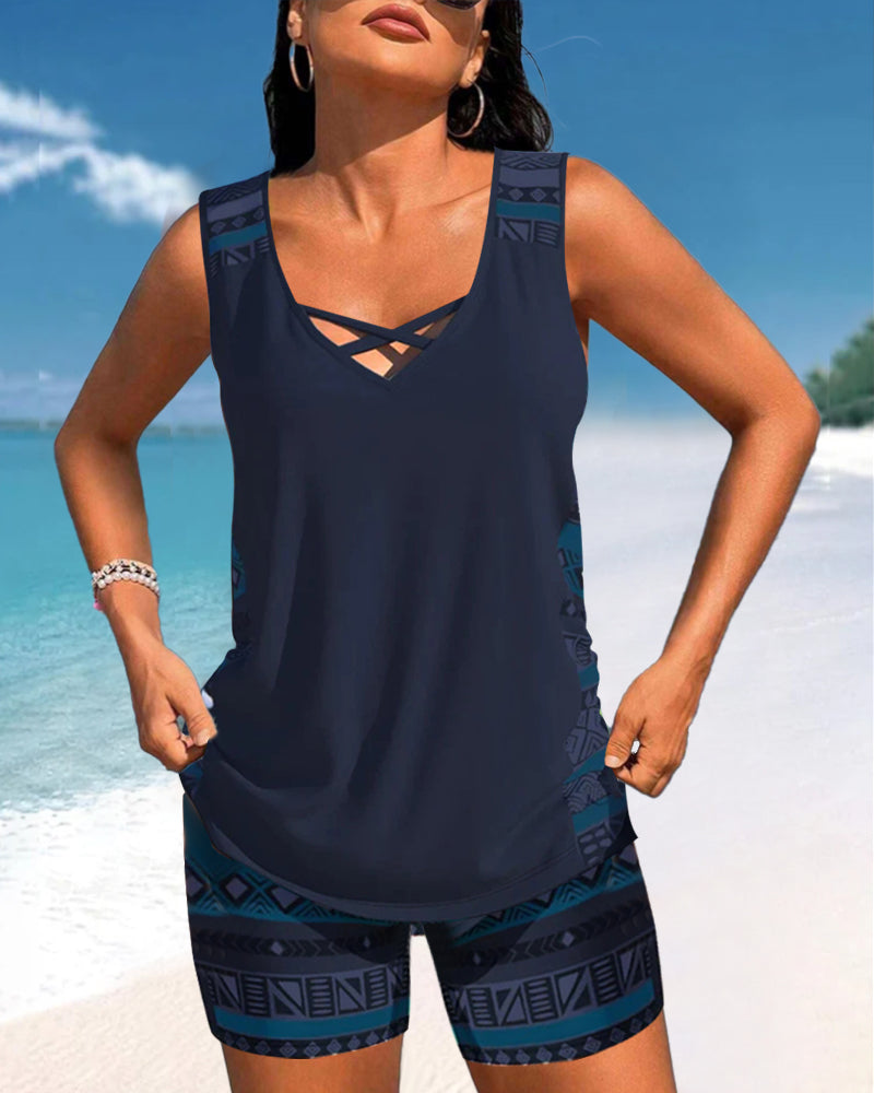 Pearl - Tankini Featuring Geometric Print