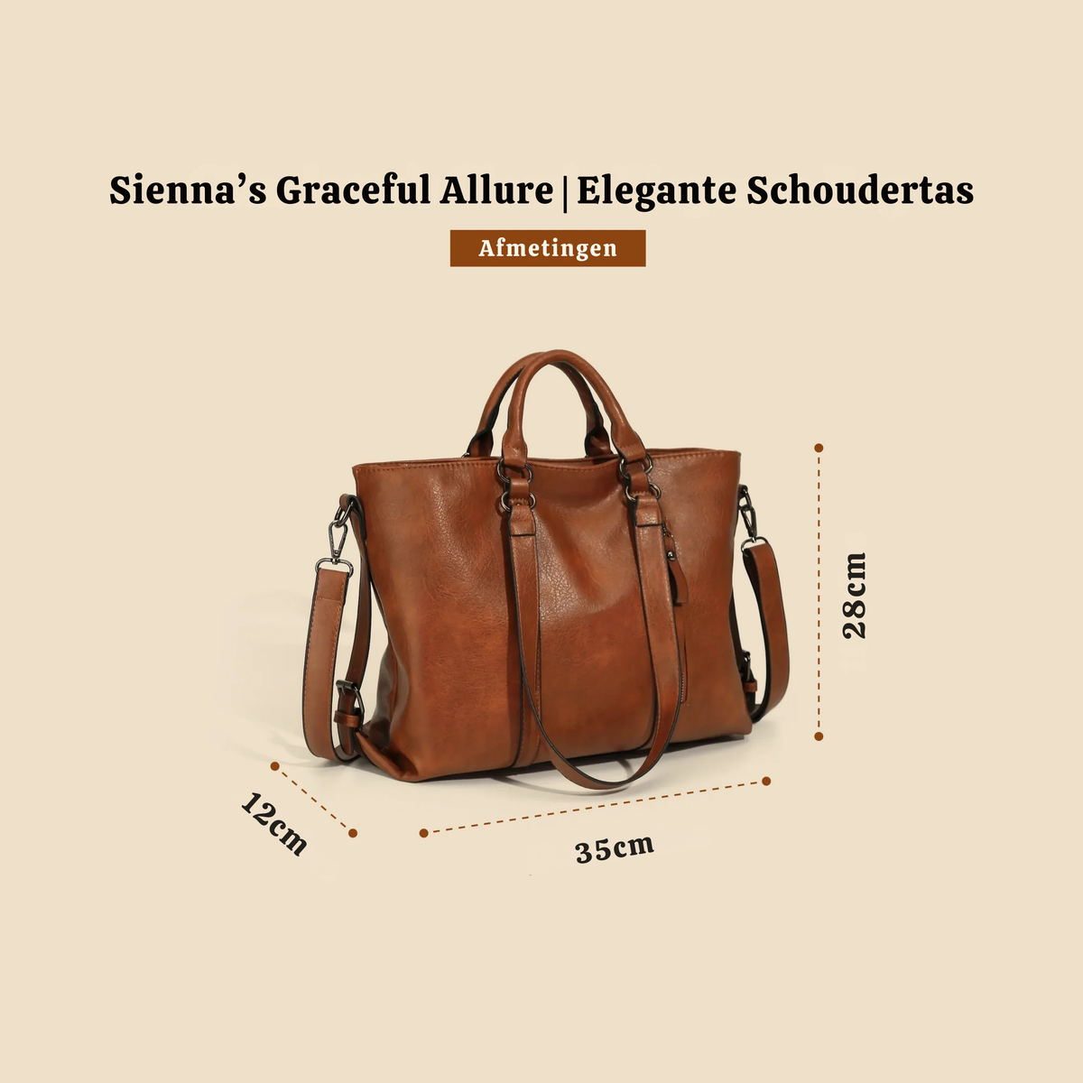 Sienna | Zacht, stijlvol, dagelijks — Leren Schoudertas
