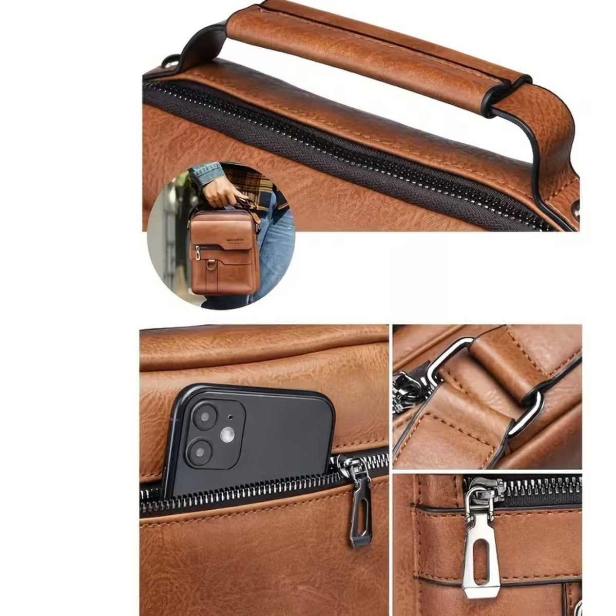 Milan | Solid Shoulder Bag | Real Leather
