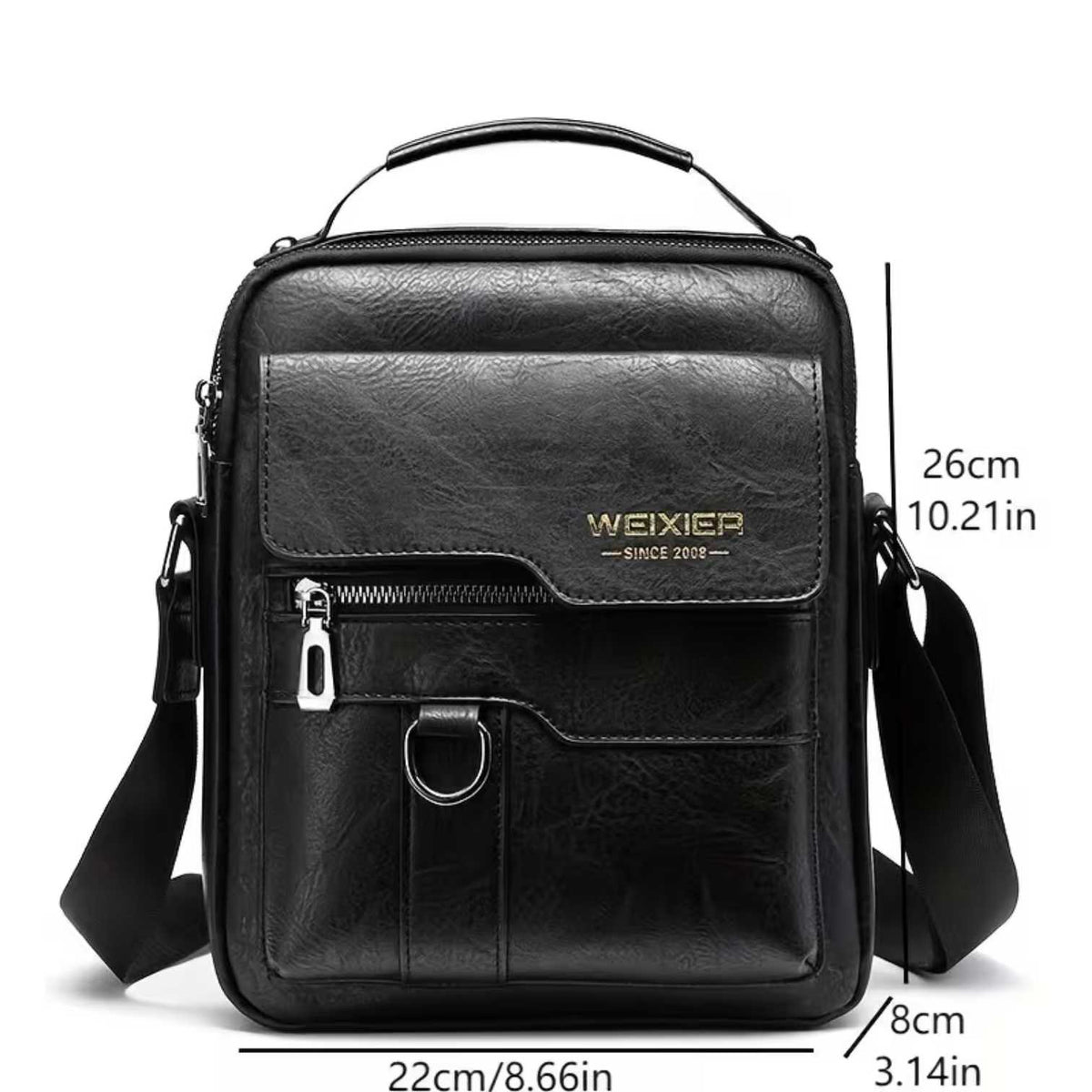 Milan | Solid Shoulder Bag | Real Leather