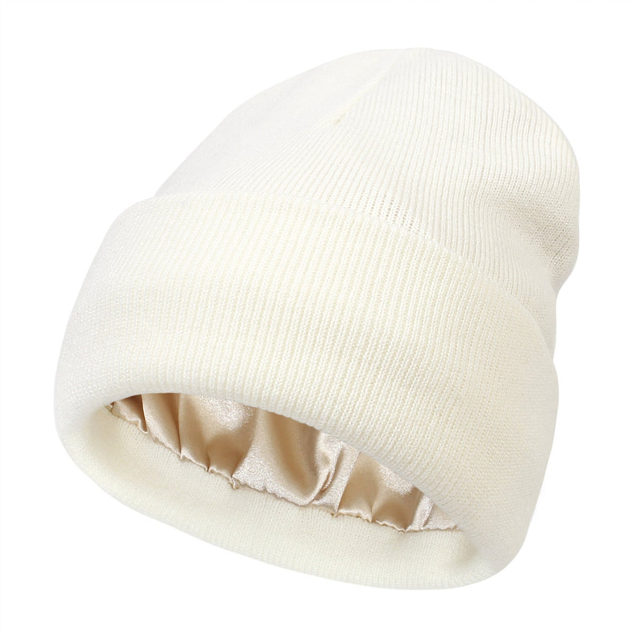 Satin-Lined Luxe Beanie – Winter Warmth, Hair-Friendly Elegance