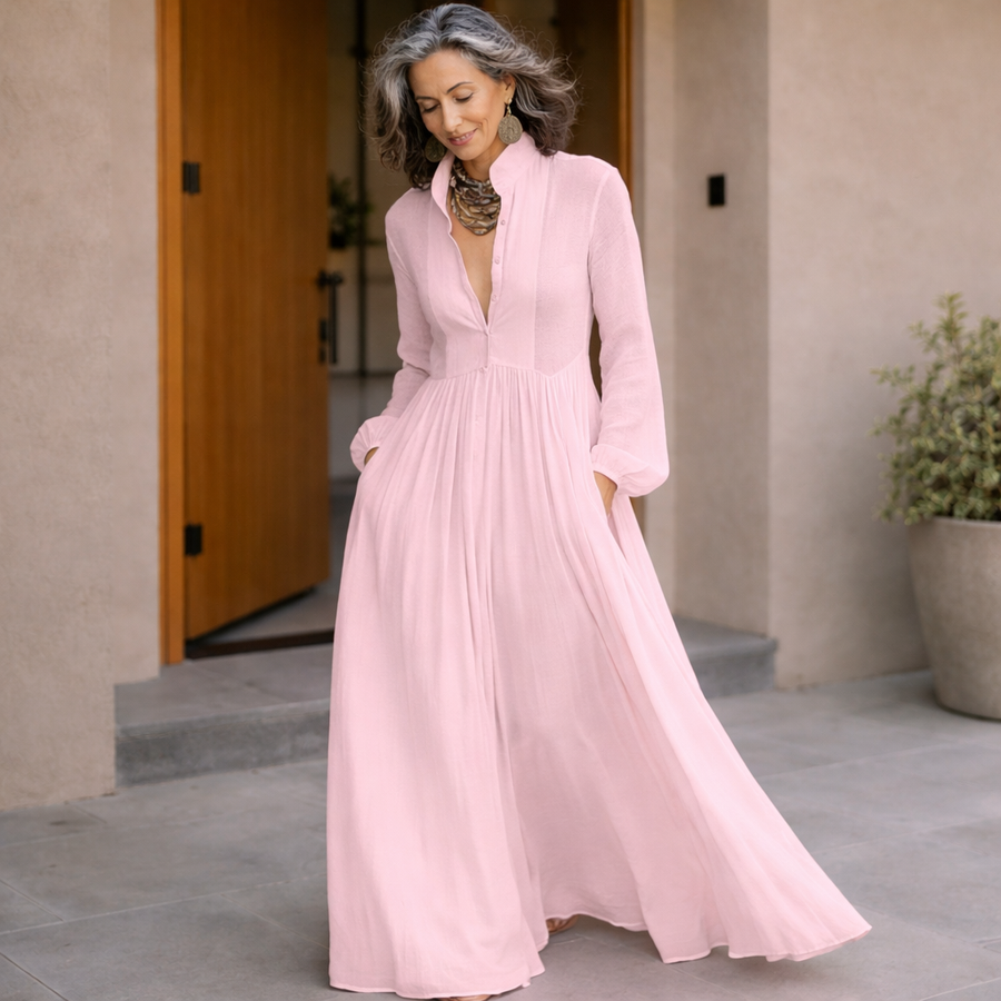 Sabrina | Flowing Button-Front Maxi Dress