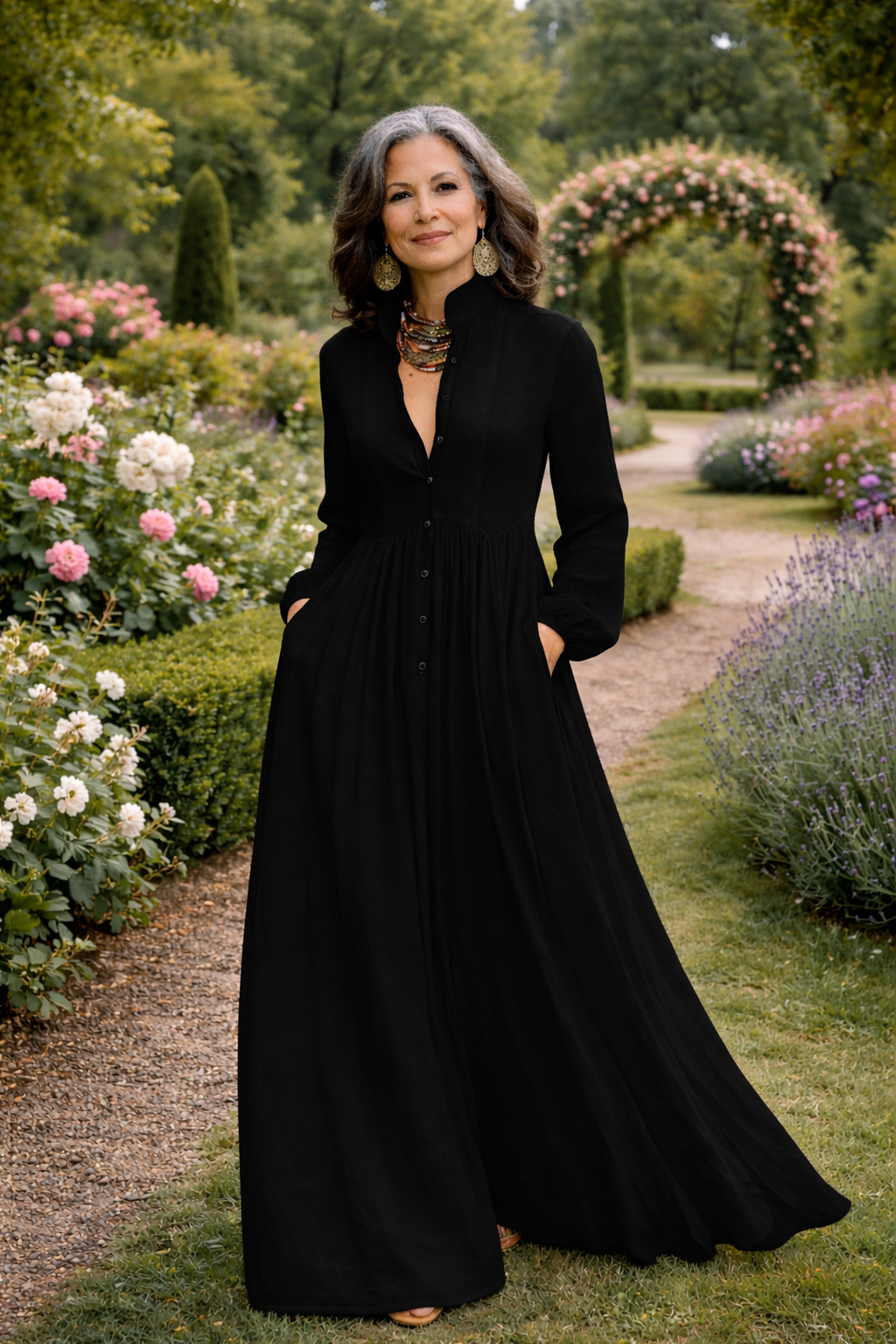 Paige | Flowing Button-Front Maxi Dress