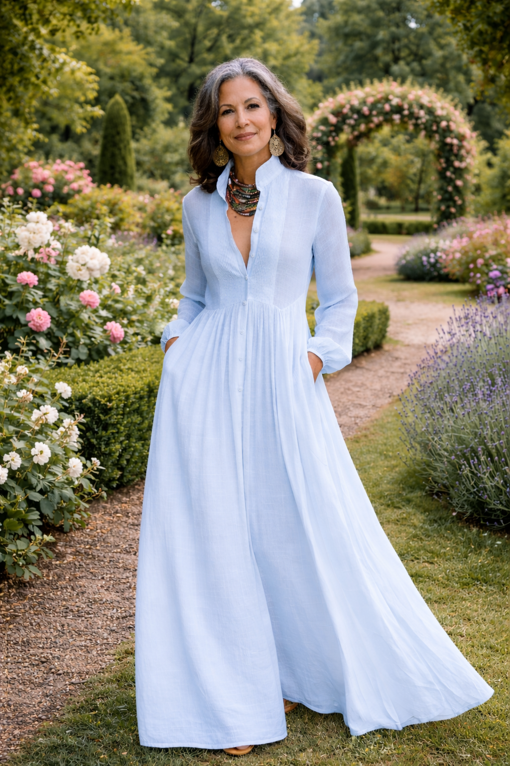 Rachelle | Flowing Button-Front Maxi Dress
