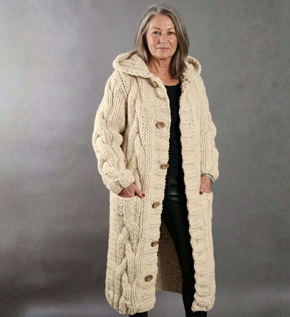 KARINA - ELEGANT COSY COAT WITH TUMMY COVERAGE