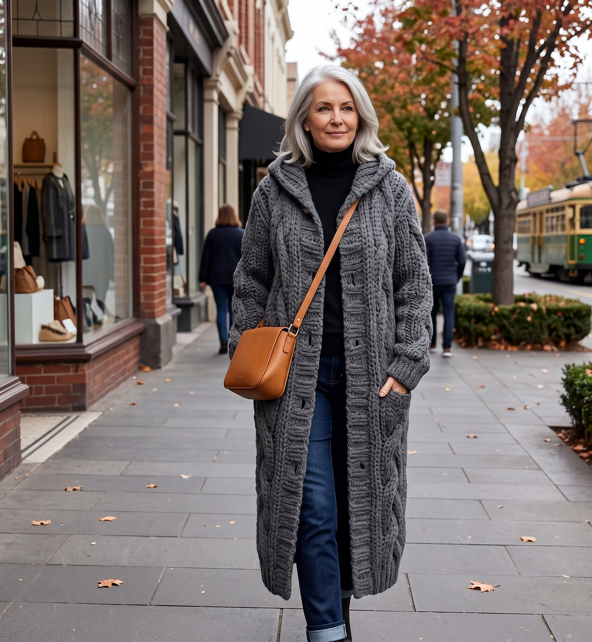 KARINA - ELEGANT COSY COAT WITH TUMMY COVERAGE