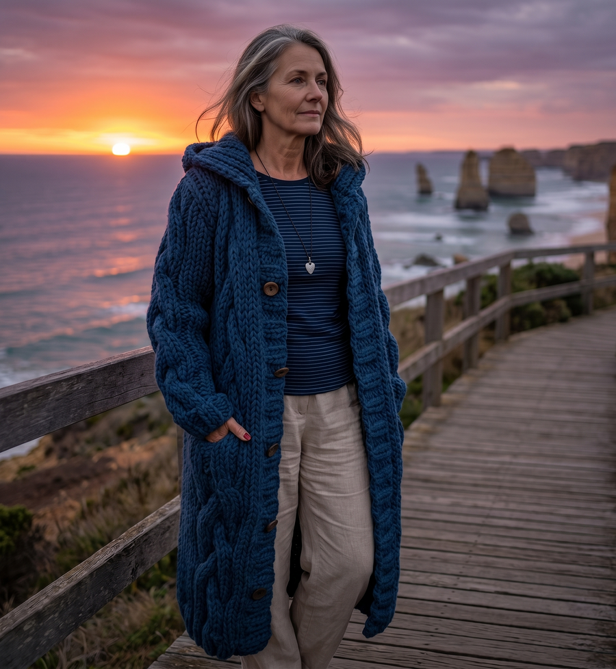 KARINA - ELEGANT COSY COAT WITH TUMMY COVERAGE