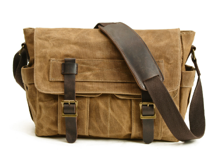 Scott | Waxed Canvas Leather Shoulder Bag | Real Leather