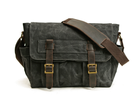 Scott | Waxed Canvas Leather Shoulder Bag | Real Leather