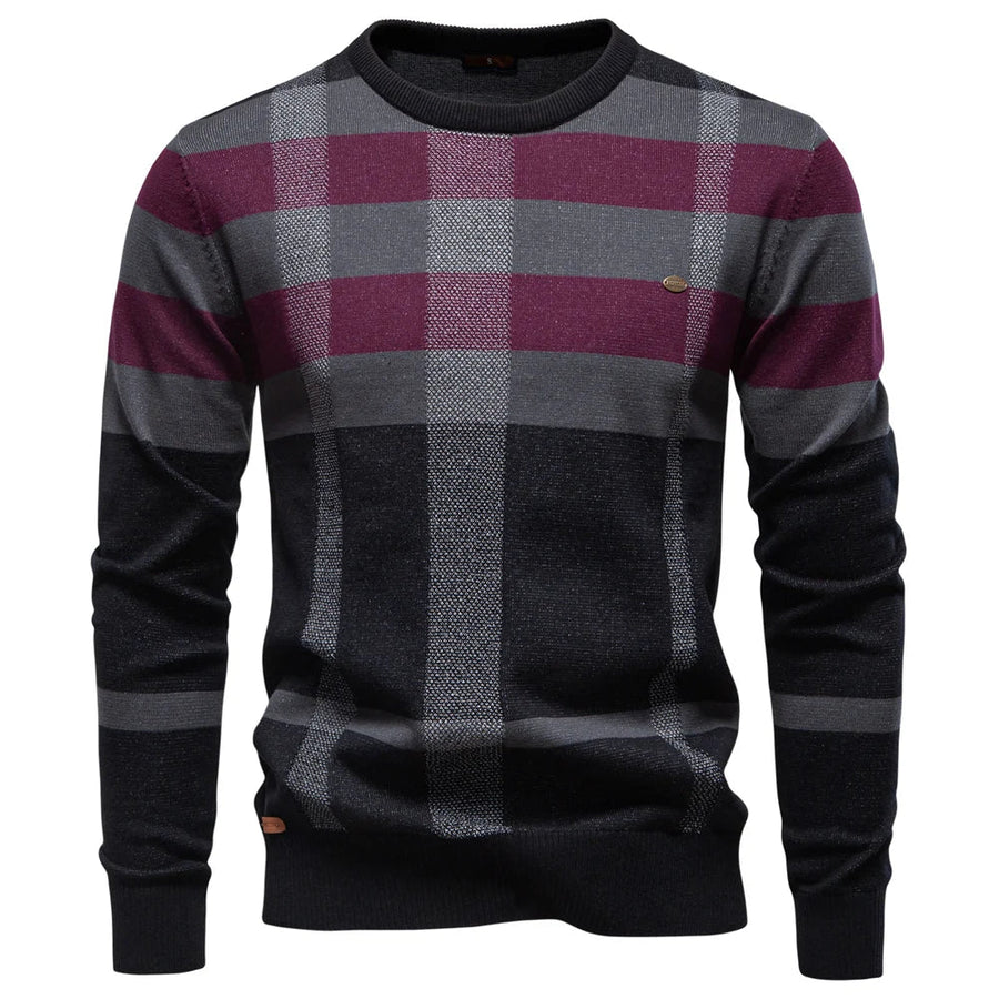 Neville | Men's Knitted Sweater With Diamond Design