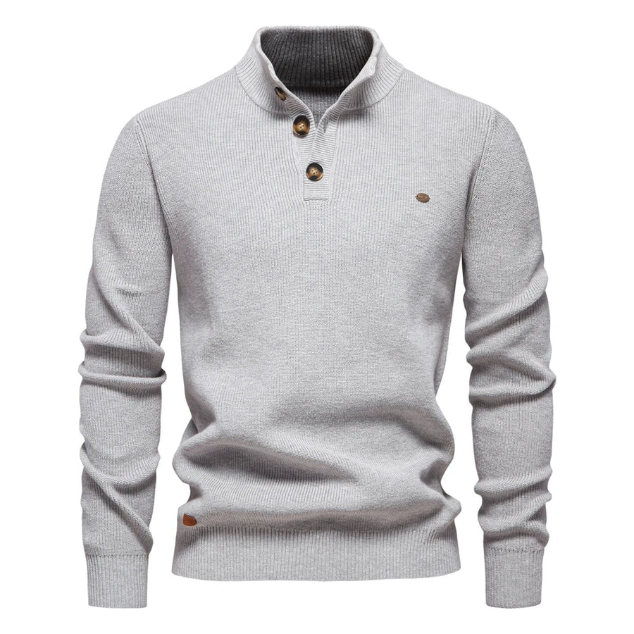 Aaron | Men's Sweater With Button Design