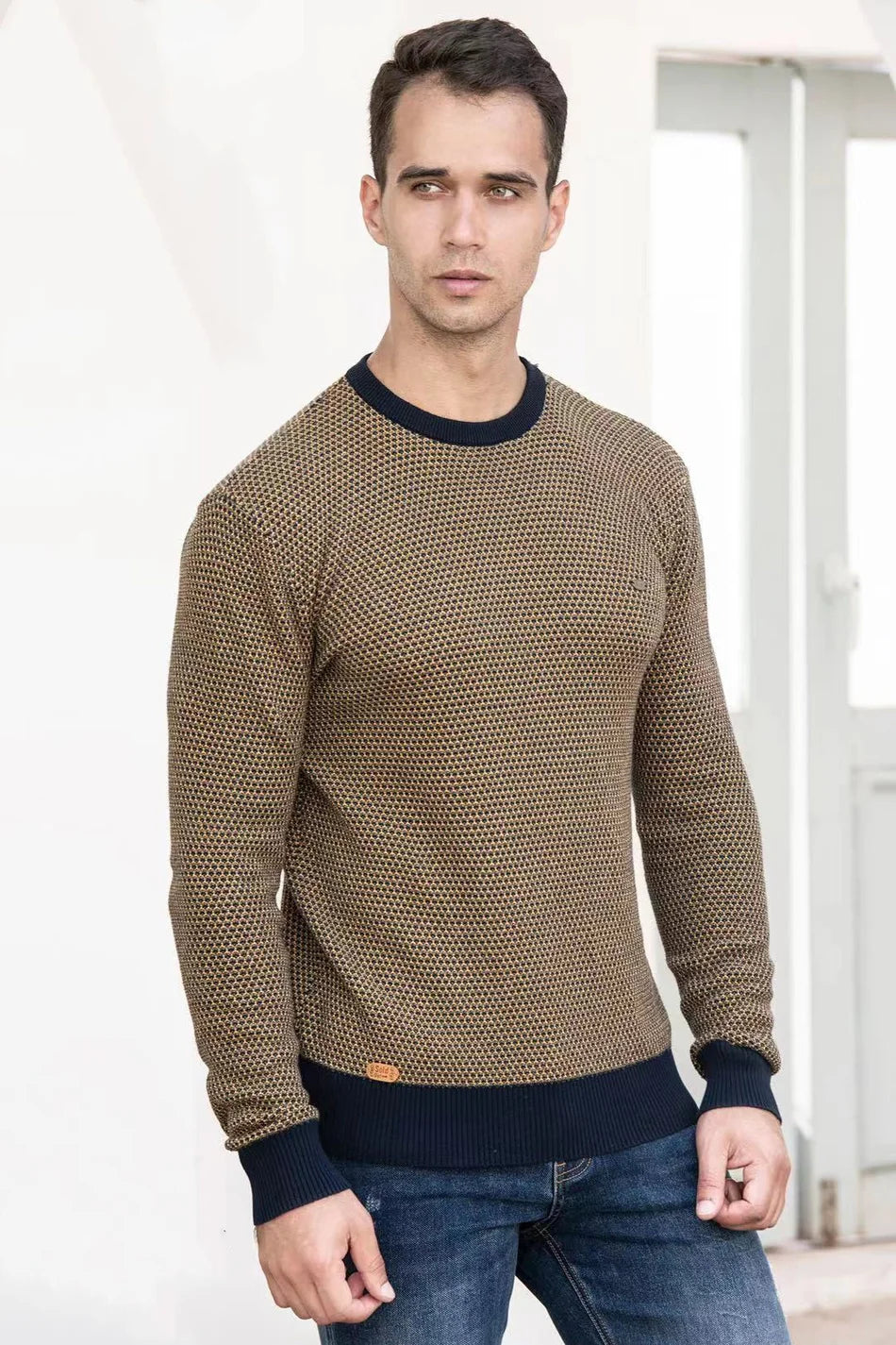 Hayden | Men's Sweater With Checkered Pattern