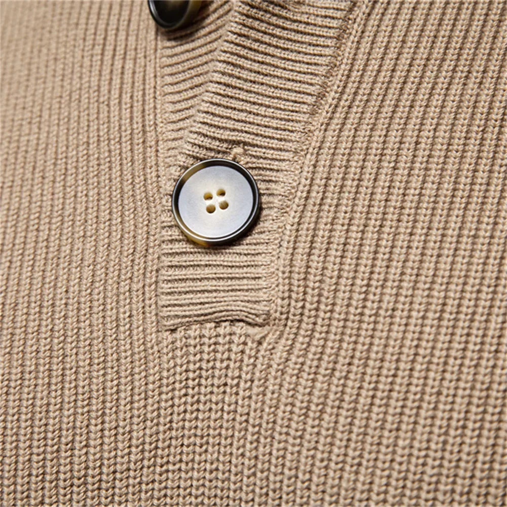 Aaron | Men's Sweater With Button Design