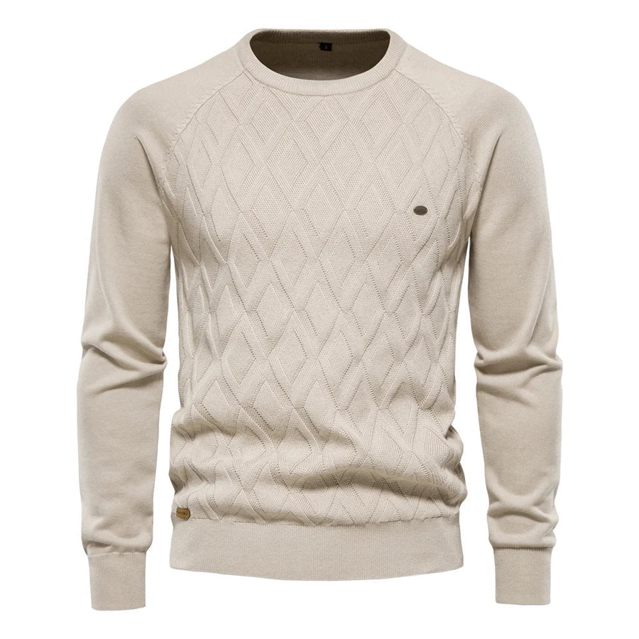 Theodor | Men's Sweater With Diamond Pattern