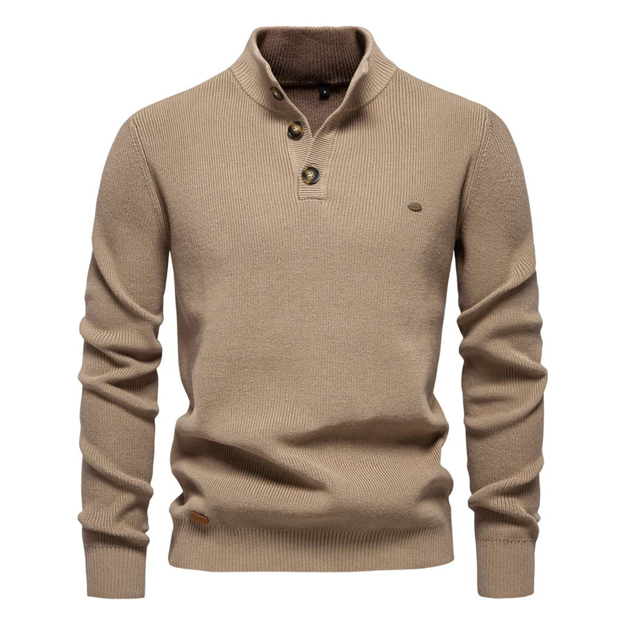 Aaron | Men's Sweater With Button Design
