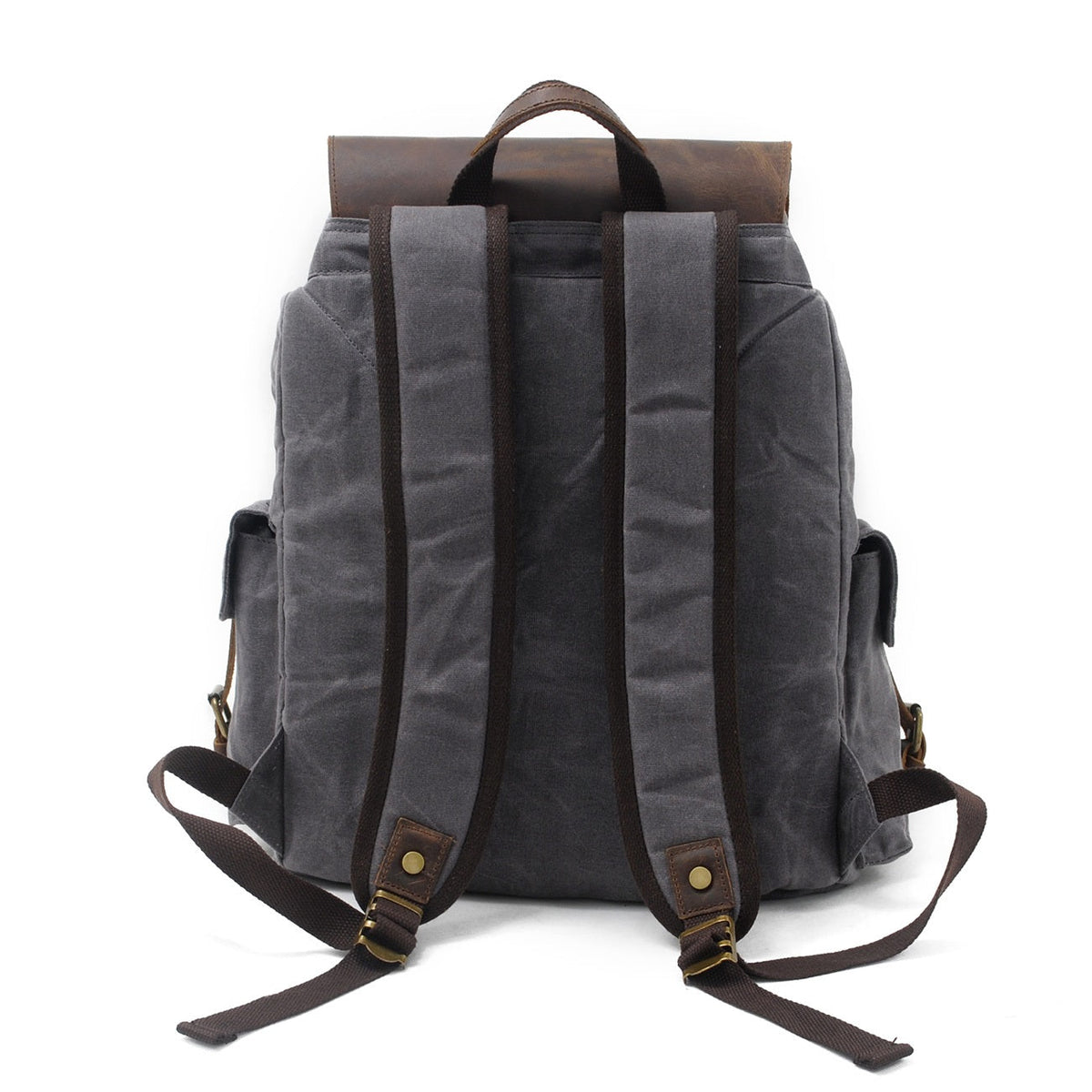 Jacob | Solid Waxed Canvas Backpack | Real Leather