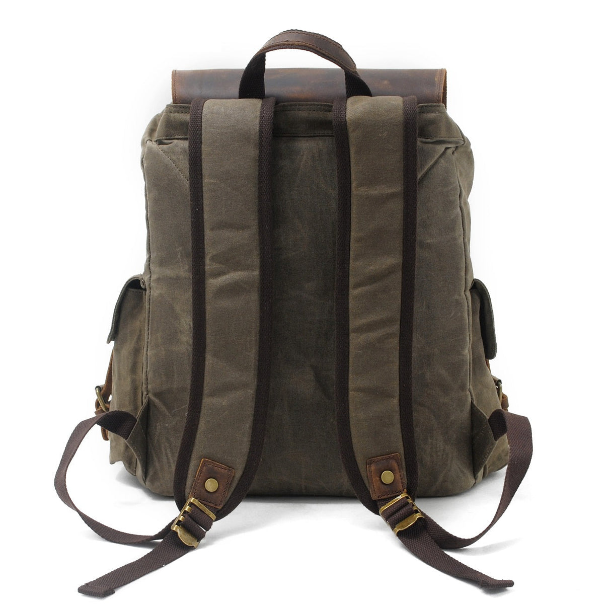 Jacob | Solid Waxed Canvas Backpack | Real Leather