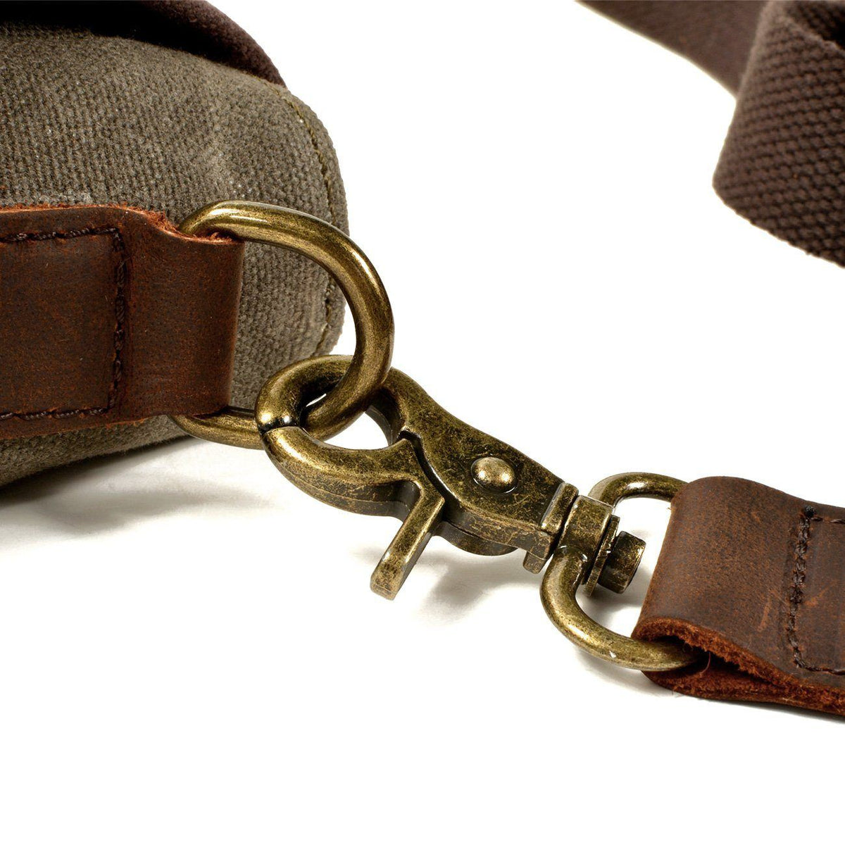 William | Small Canvas Shoulder Bag | Real Leather