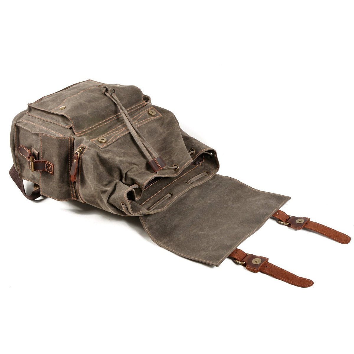 Brian | Spacious Canvas Backpack | Real Leather