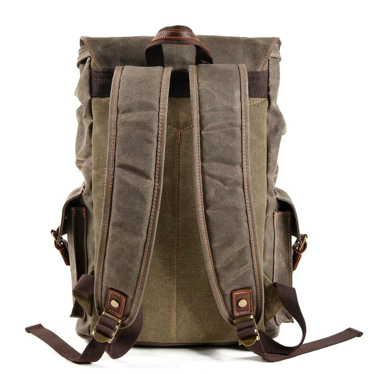 Brian | Spacious Canvas Backpack | Real Leather