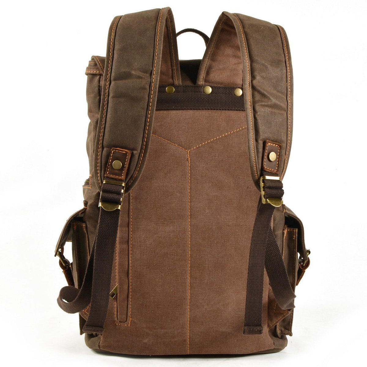 Brian | Spacious Canvas Backpack | Real Leather