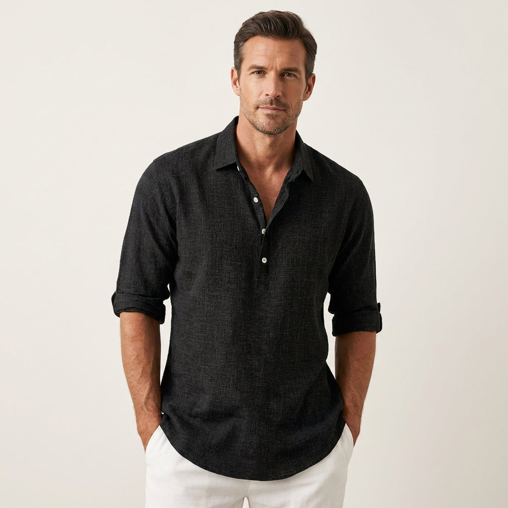 Enzo | Linen Henley Shirt