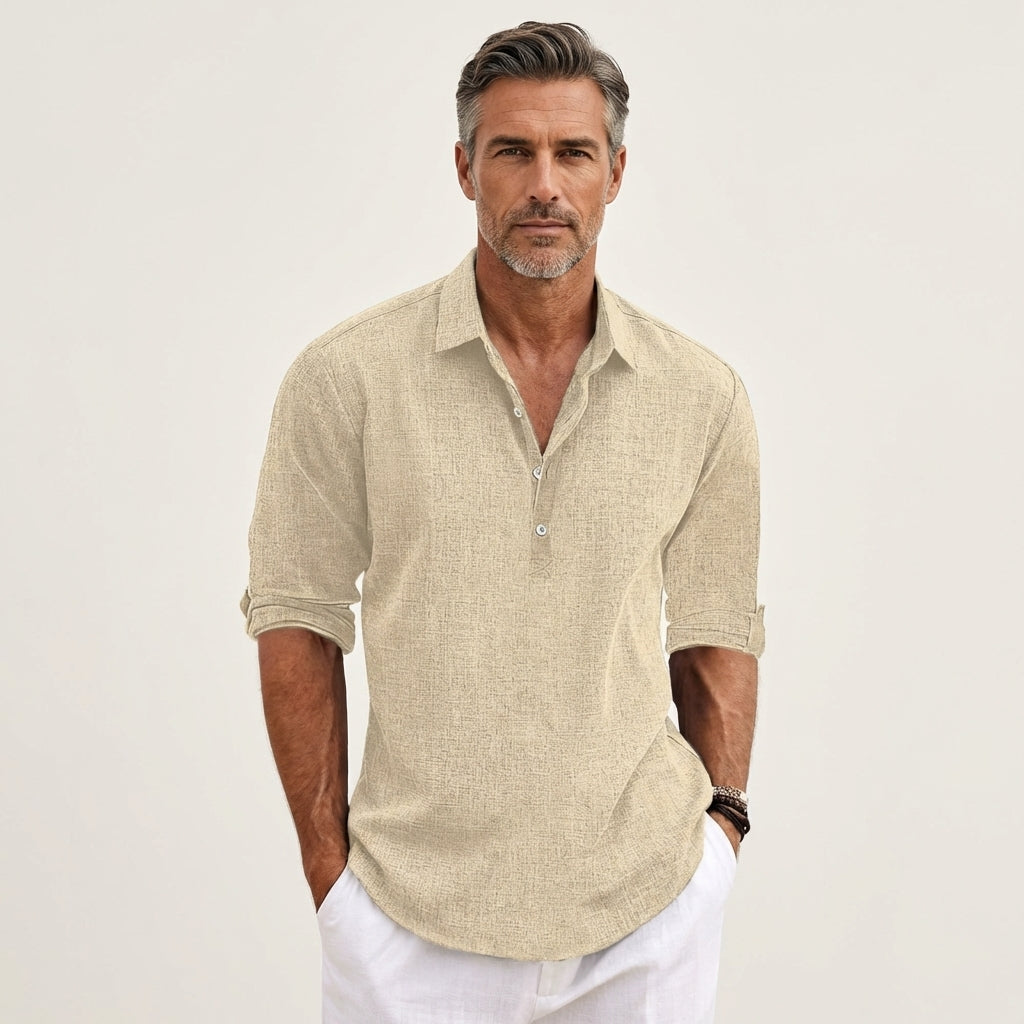 Enzo | Linen Henley Shirt