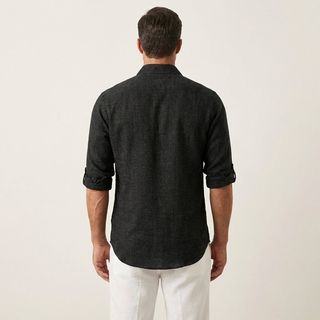 Enzo | Linen Henley Shirt
