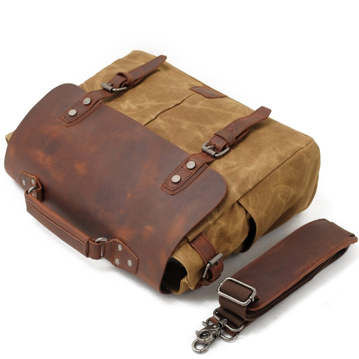 Alexander |  Vintage-Style Canvas Shoulder Bag | Real Leather