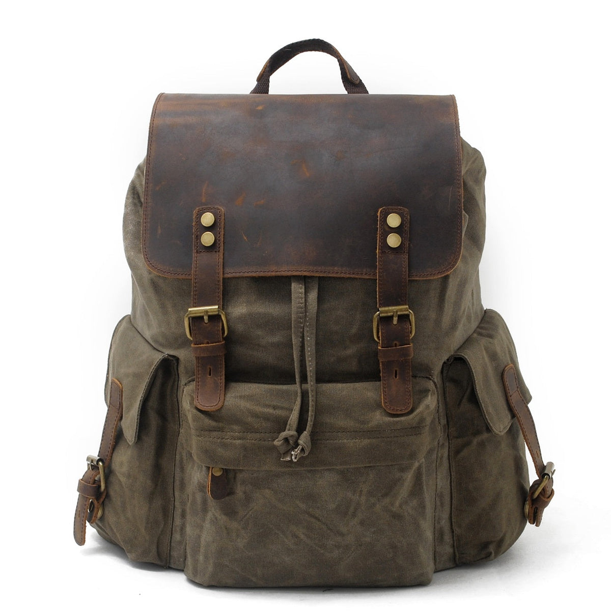 Jacob | Solid Waxed Canvas Backpack | Real Leather