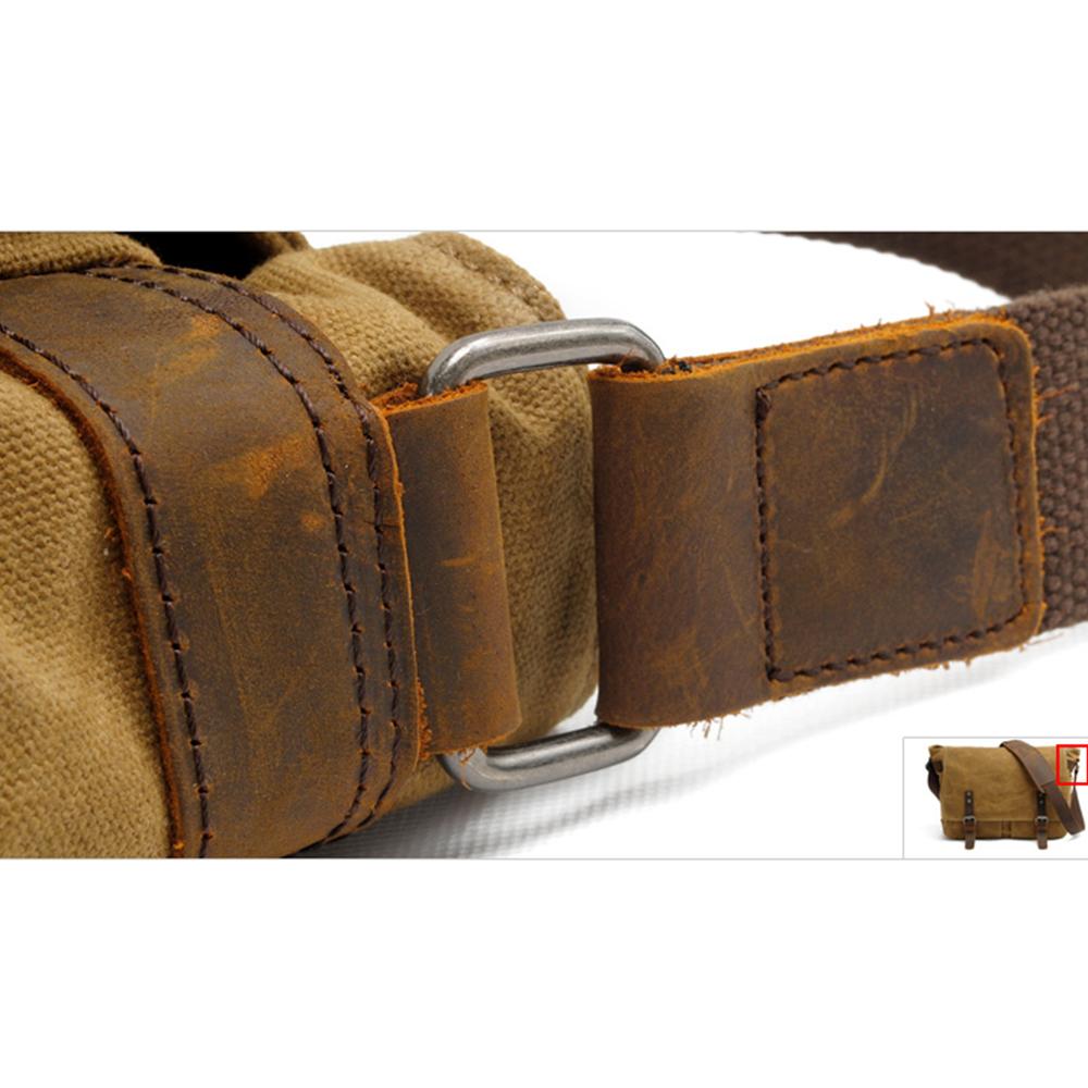 Joshua | Canvas Shoulder Bag | Real Leather