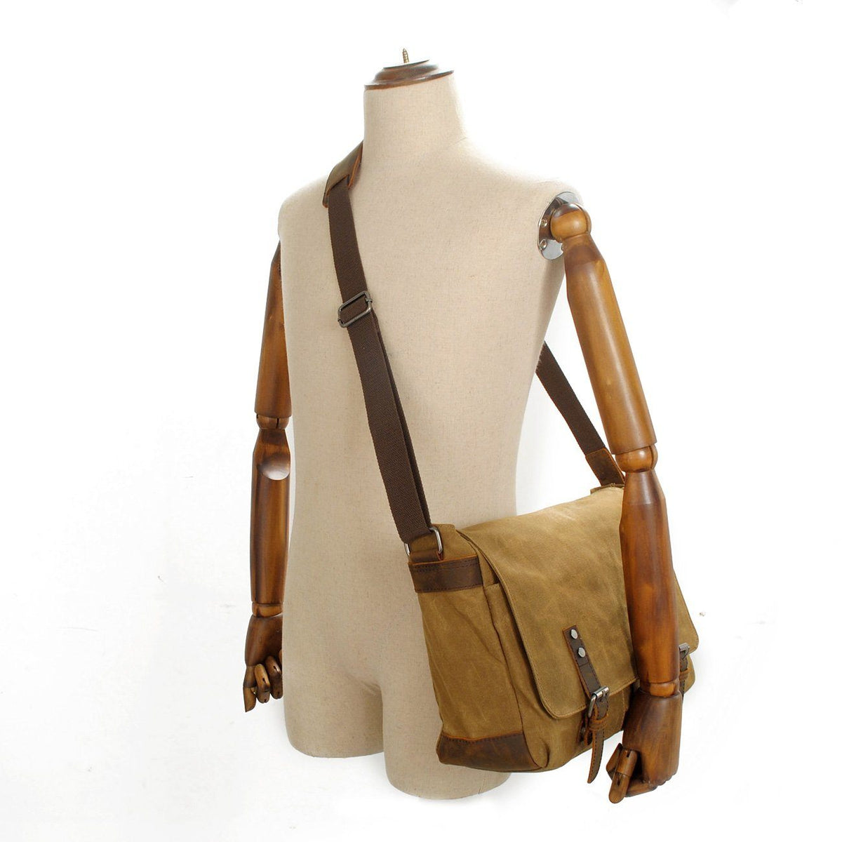 Joshua | Canvas Shoulder Bag | Real Leather