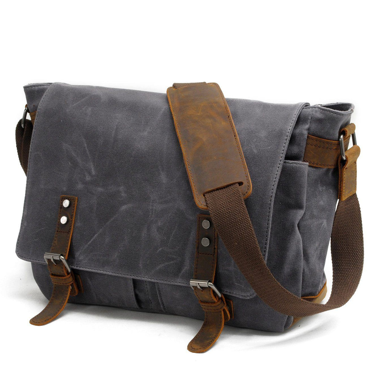 Joshua | Canvas Shoulder Bag | Real Leather
