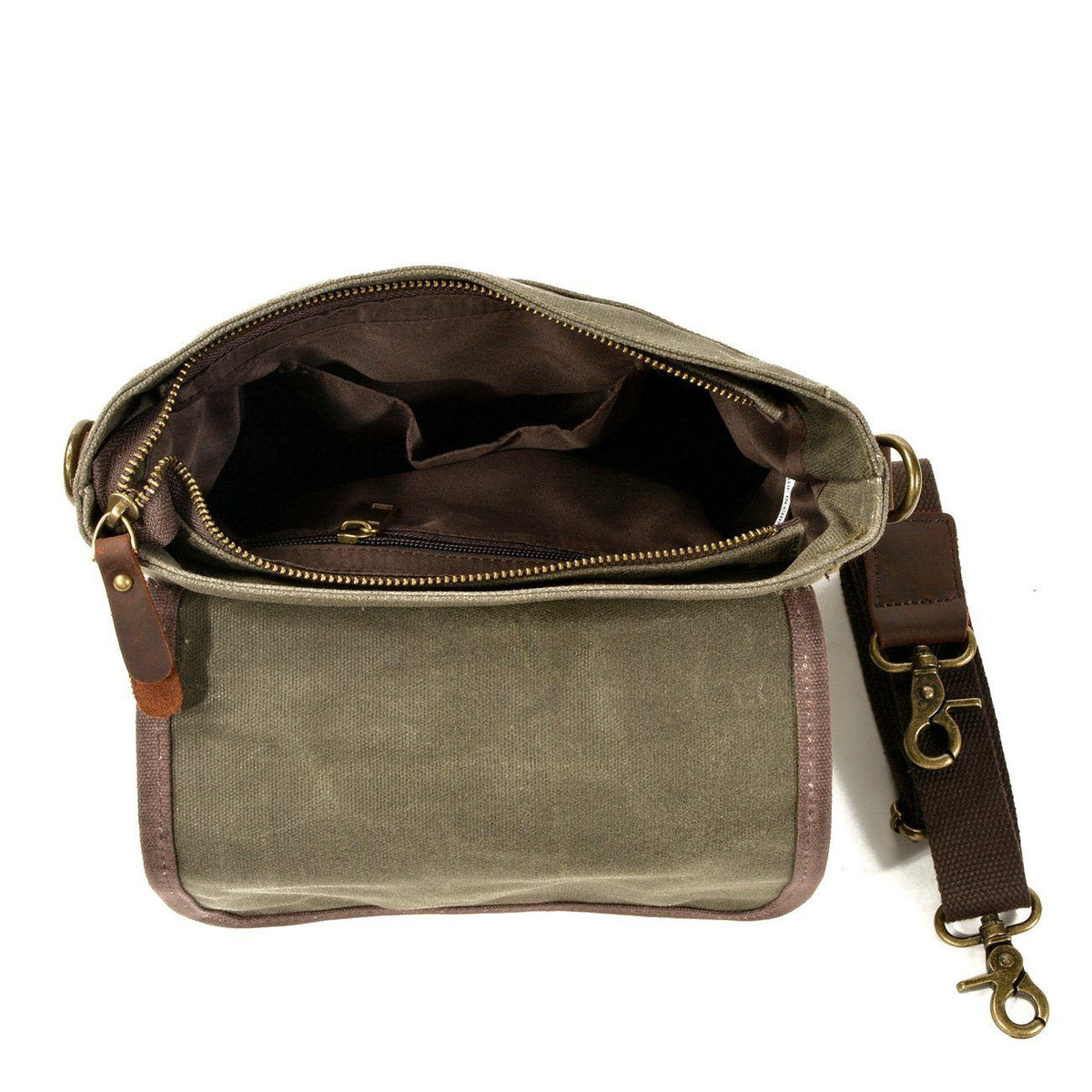 William | Small Canvas Shoulder Bag | Real Leather