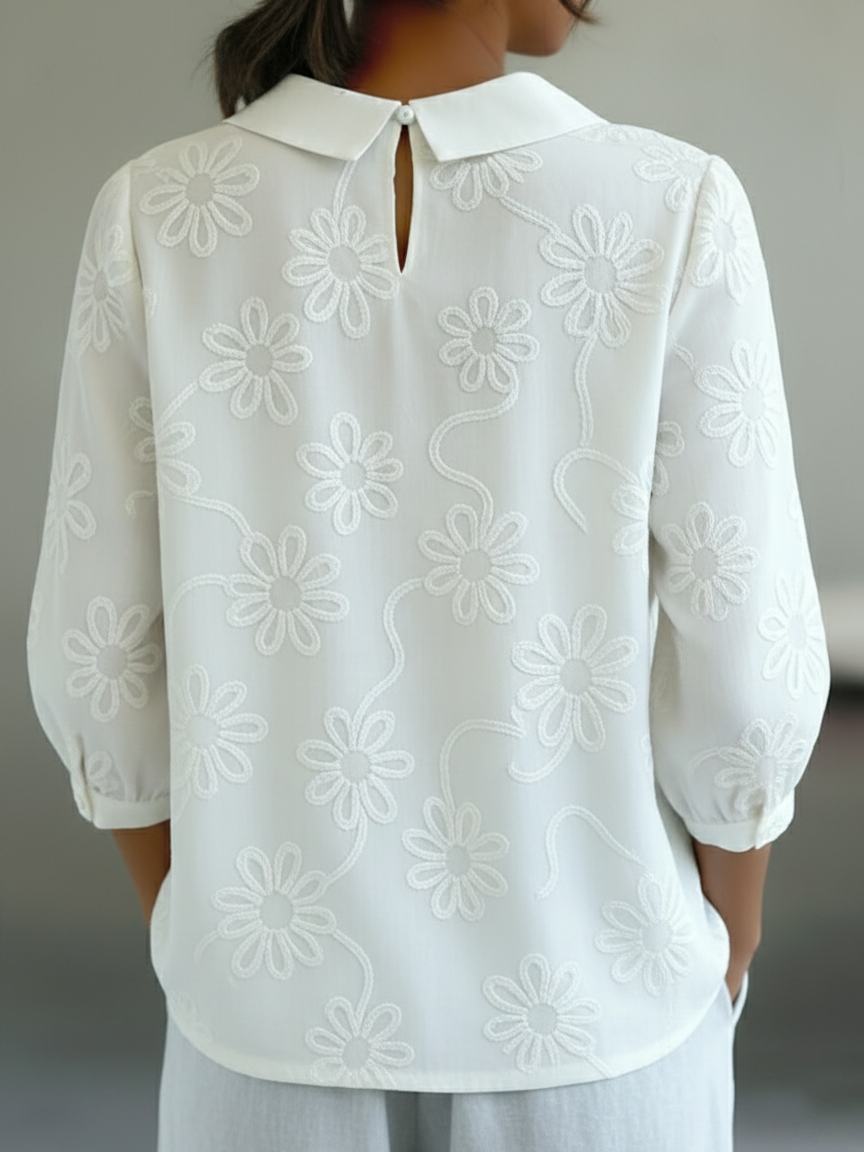 DAISY EMBROIDERED BLOUSE | SUNSHINE YELLOW