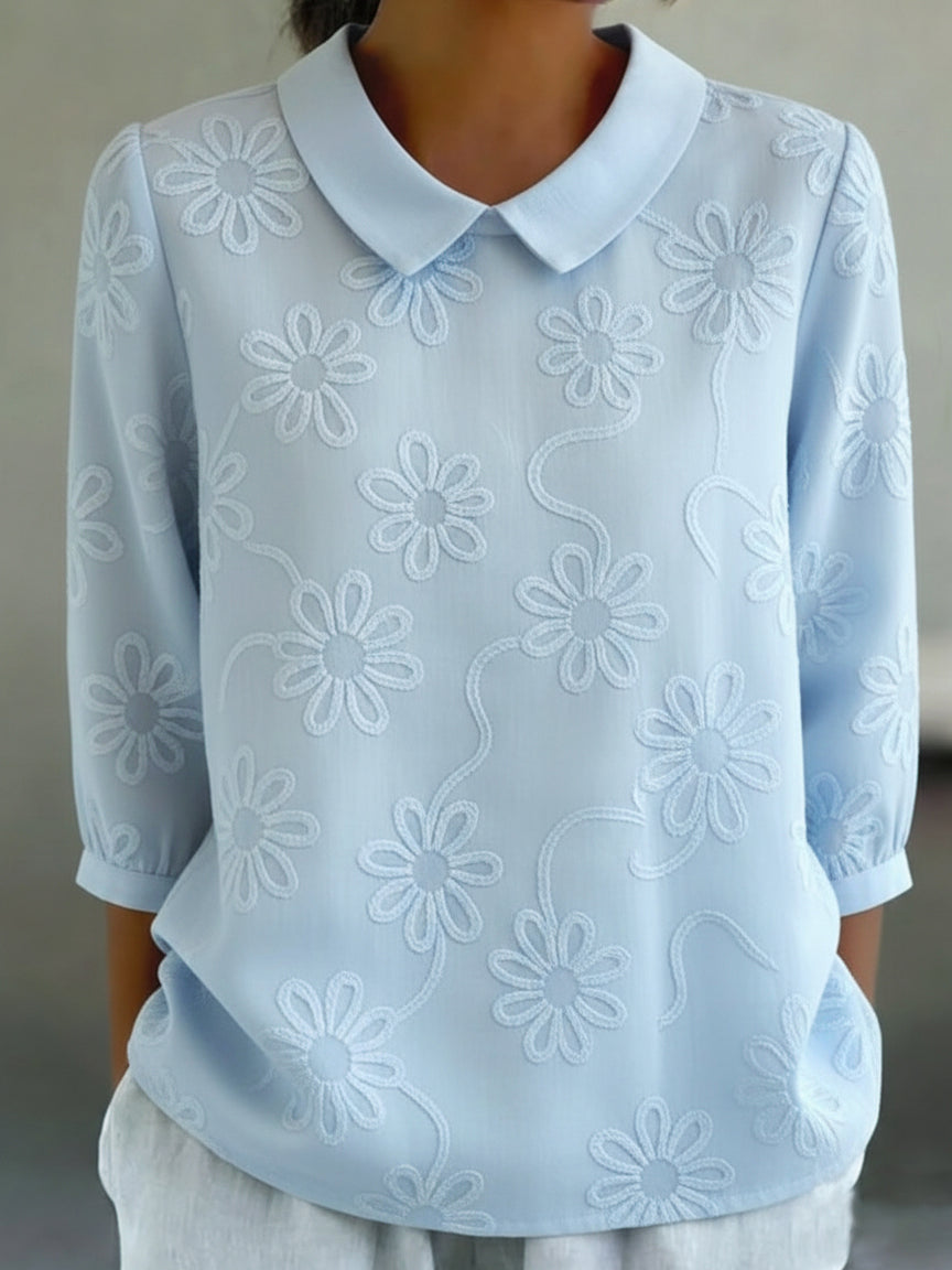 DAISY EMBROIDERED BLOUSE | SUNSHINE YELLOW