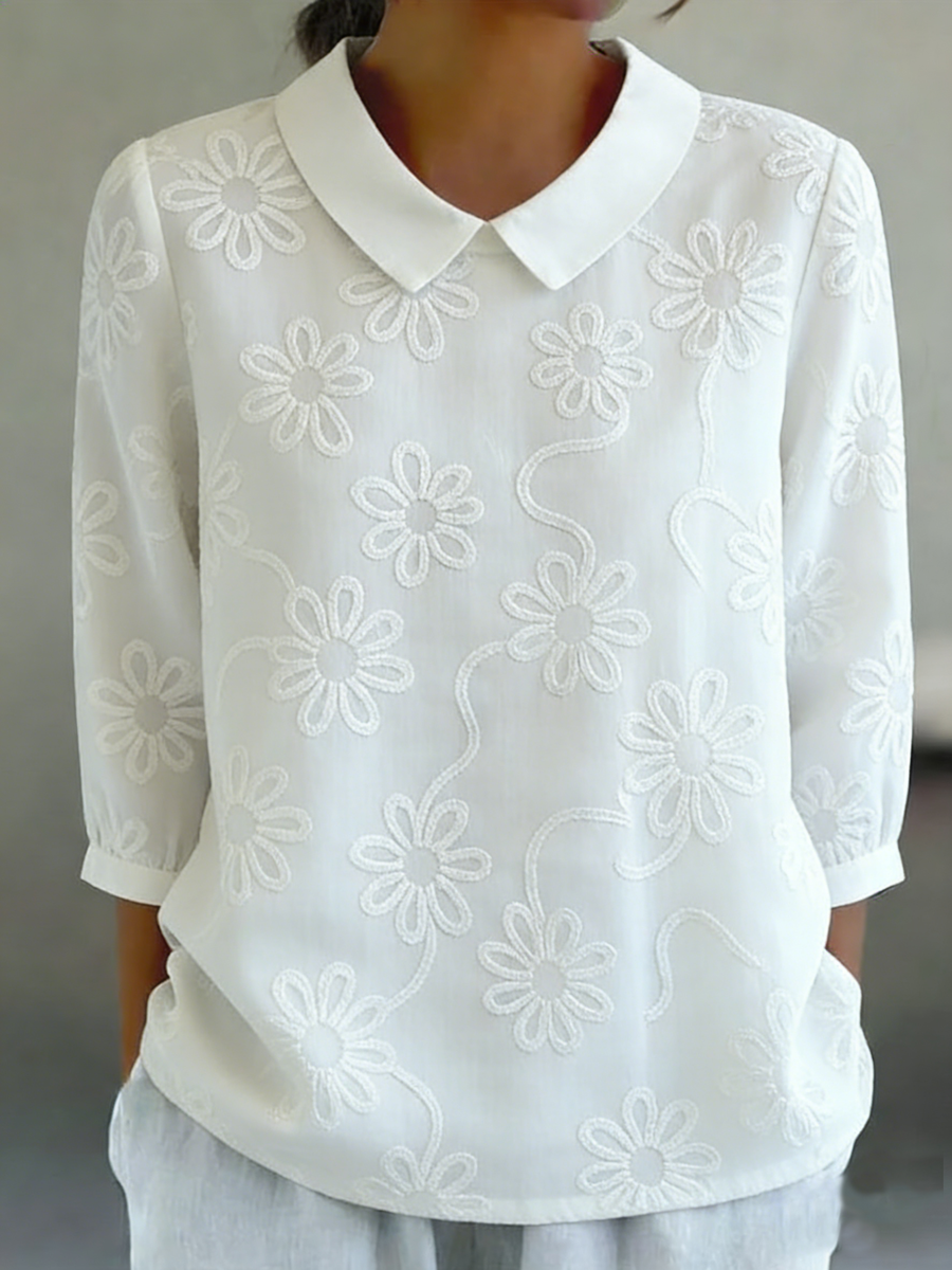 DAISY EMBROIDERED BLOUSE | SUNSHINE YELLOW