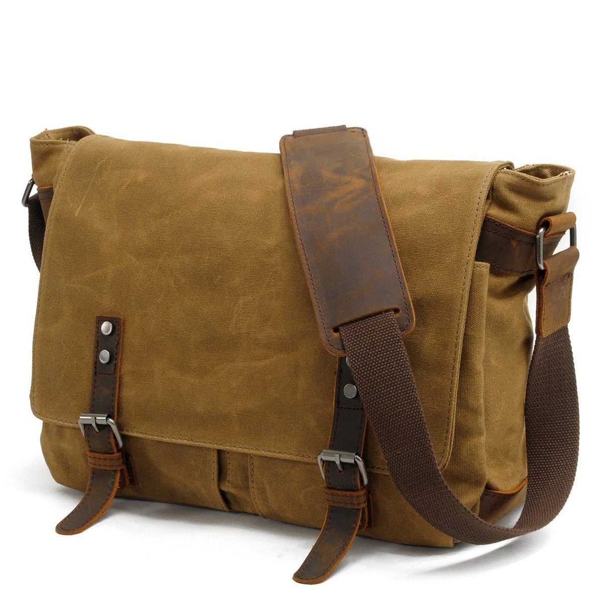 Joshua | Canvas Shoulder Bag | Real Leather