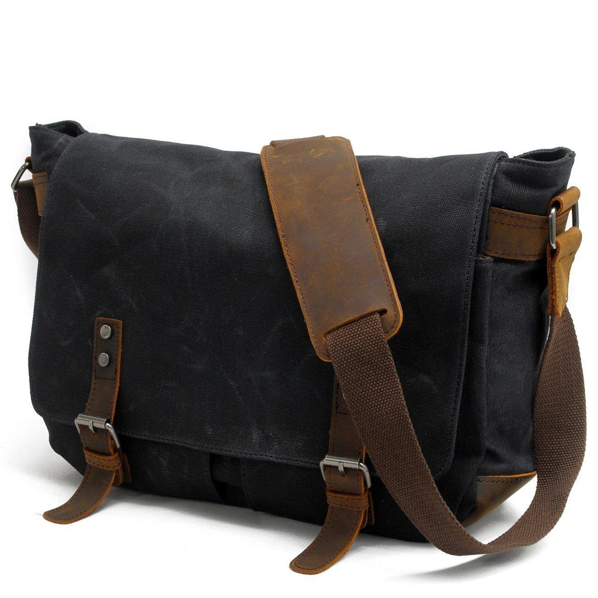 Joshua | Canvas Shoulder Bag | Real Leather