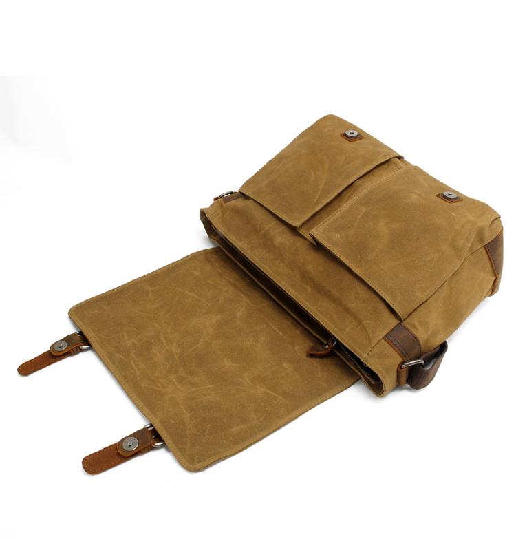 Joshua | Canvas Shoulder Bag | Real Leather