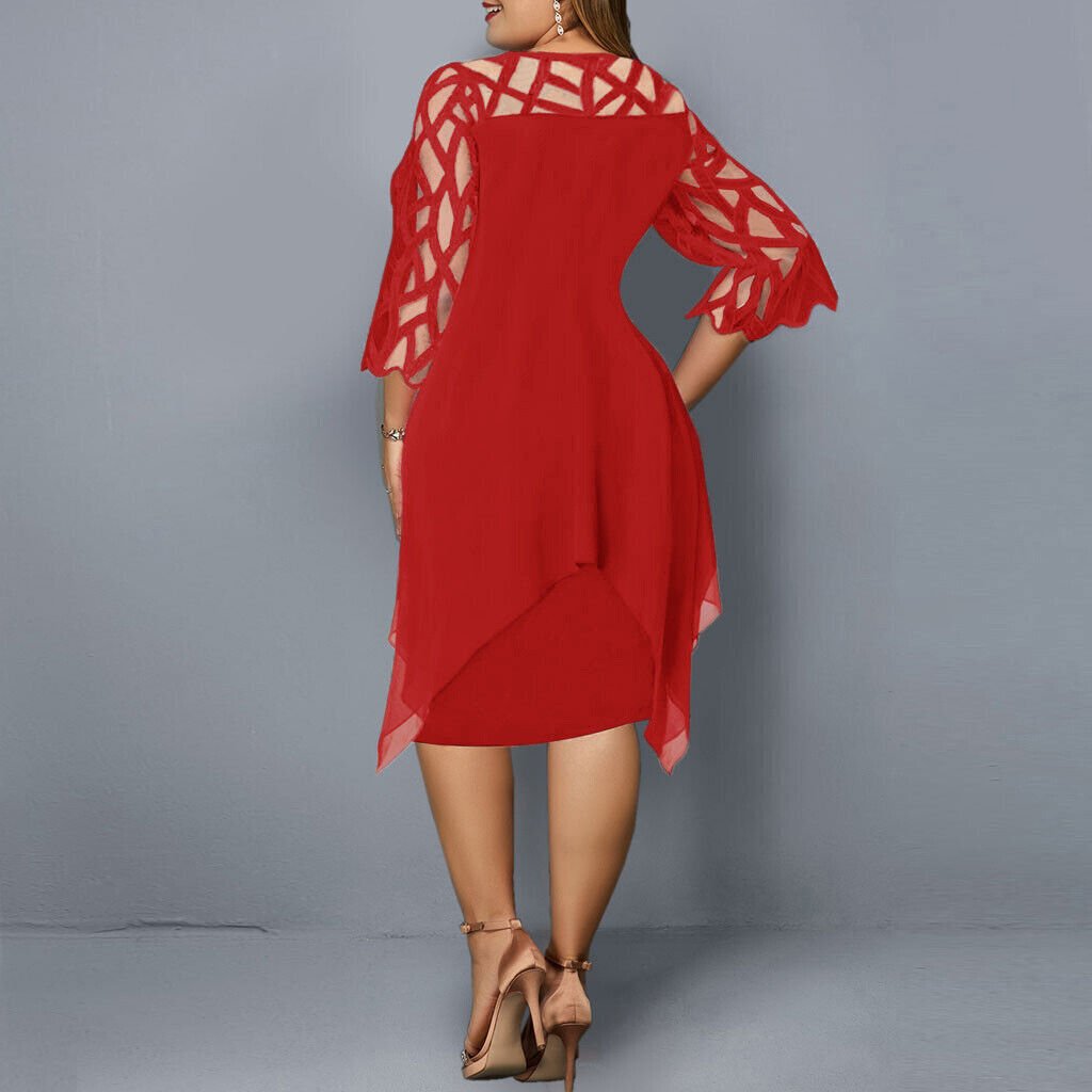 Kaycie | Chic Curvy Midi Dress