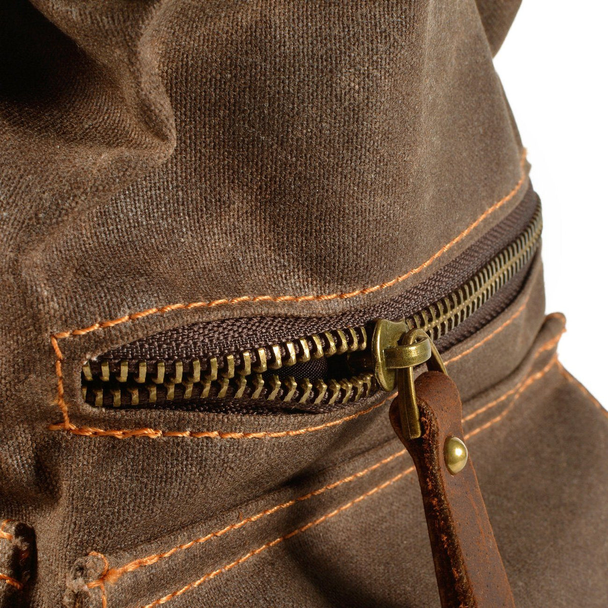 Brian | Spacious Canvas Backpack | Real Leather