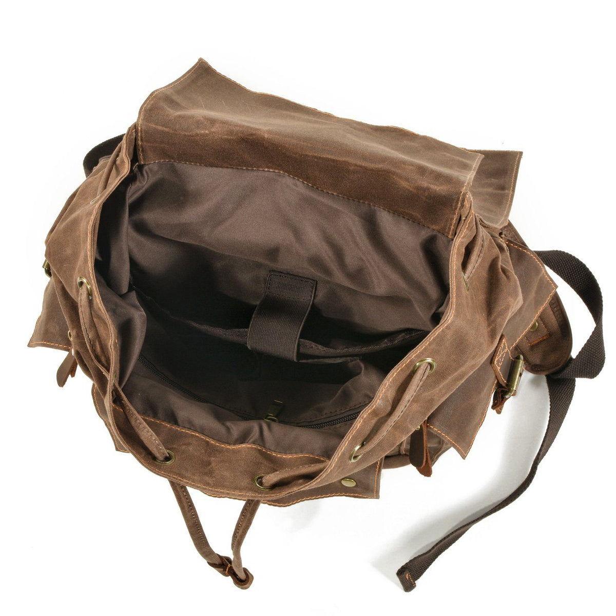 Brian | Spacious Canvas Backpack | Real Leather