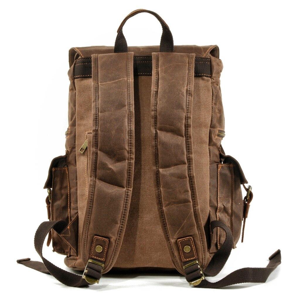 Brian | Spacious Canvas Backpack | Real Leather