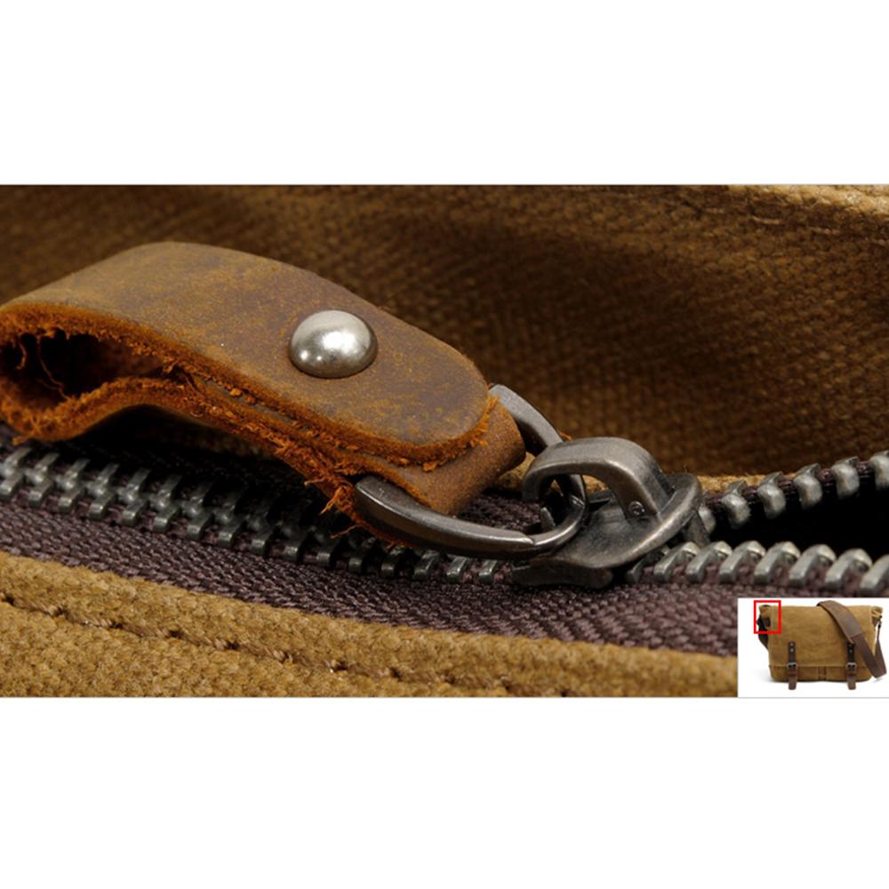 Joshua | Canvas Shoulder Bag | Real Leather
