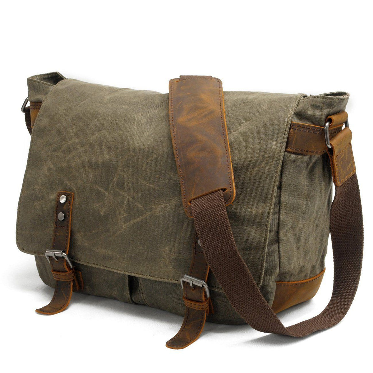 Joshua | Canvas Shoulder Bag | Real Leather