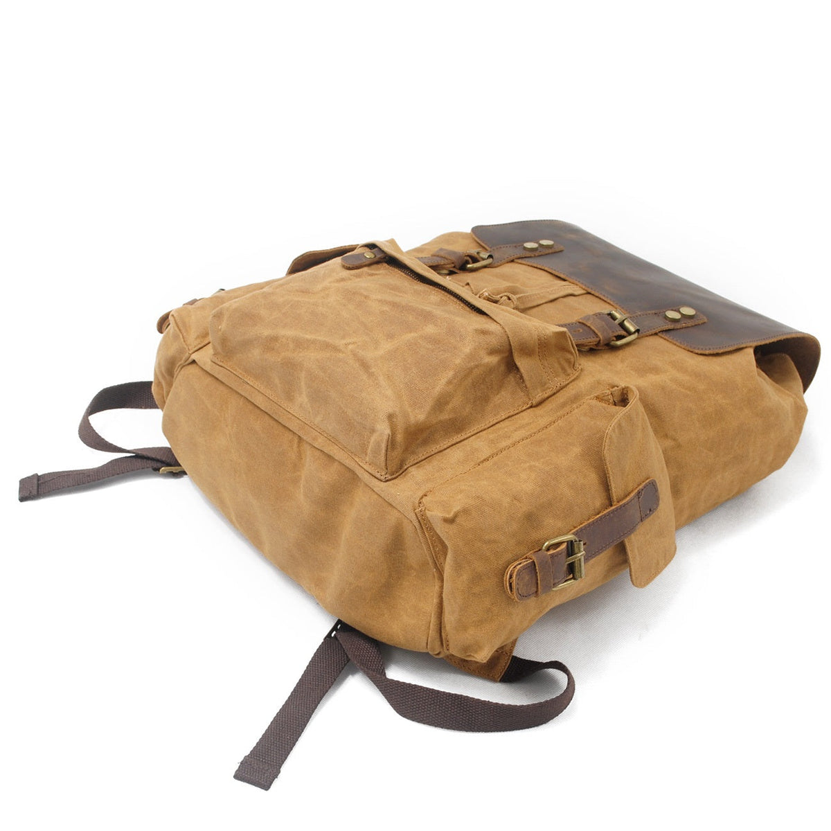 Jacob | Solid Waxed Canvas Backpack | Real Leather